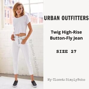 URBAN OUTFITTERS - BDG Twig High-Rise Button-Fly Jean - White Screen SIZE 27